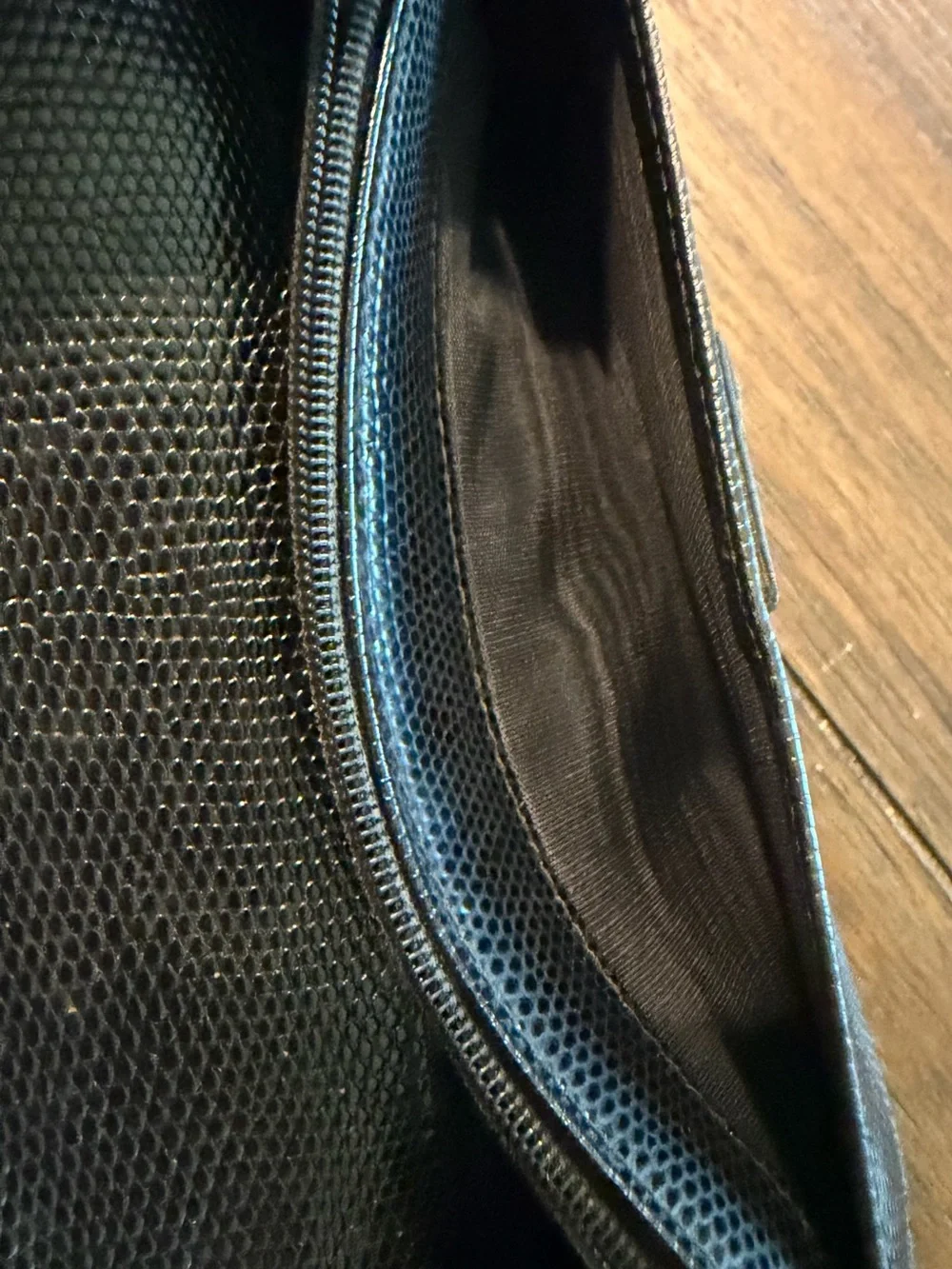 Salvatore Ferragamo Vintage Vara Bow Lizard-Embossed Leather Continental Wallet